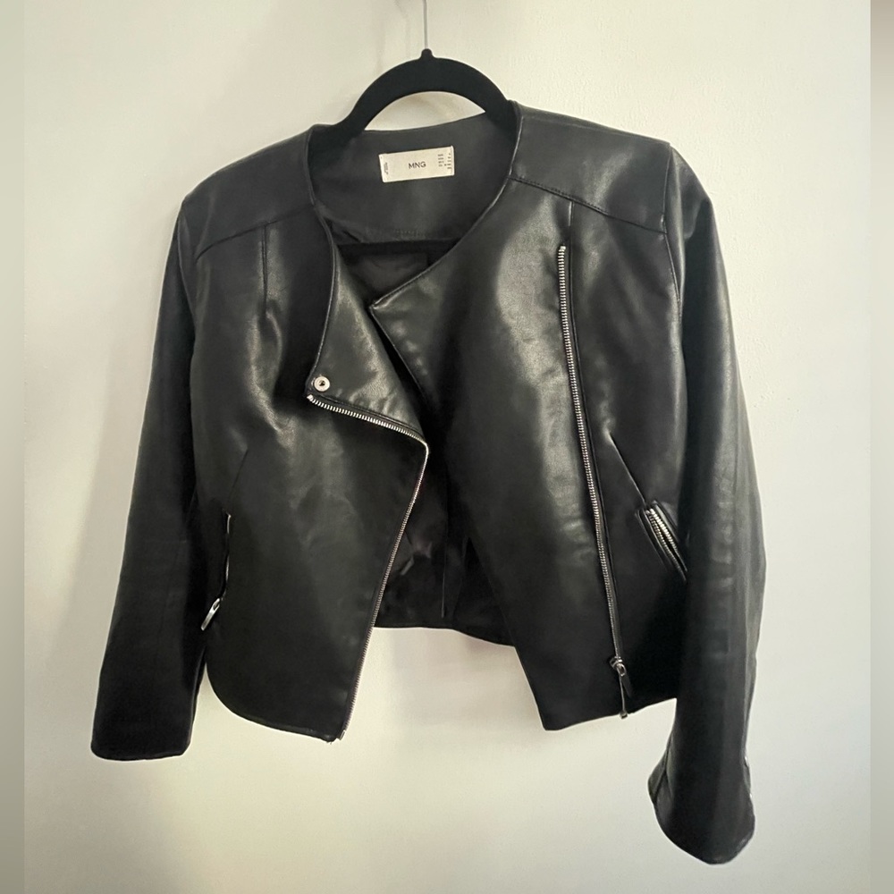 Mango Faux-Leather Biker Jacket
